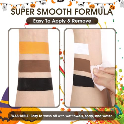 BOBISUKA Brown Face Body Paint Liquid Texture Washable Non Toxic Facepaint Fast Drying Foundation Makeup for Halloween Camo Hulk Hunting Cosplay SFX Costume Party Large Capacity(130ml) - color: Brown
