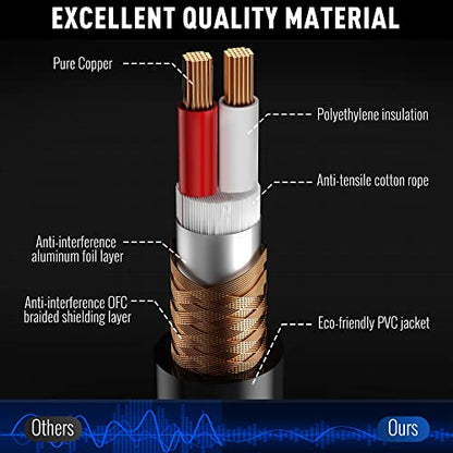 6.35mm (1/4 Inch) TRS Male to XLR Male Cable 4Ft, Balanced Professional Shielded Stereo Microphone Cable Cord, Gold Plated for Mixer AMP Speaker Amplifier with 6.35 to 3.5mm Adapter+Ties - size: 4FT, style: 6.35mm to XLR Male