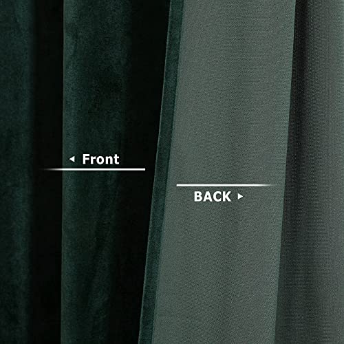 Benedeco Emerald Green Velvet Blackout Curtains 52x120, 2 Panels | Elegant Room Darkening Thermal Insulated Noise Reducing Velvet Window Drapes with Back Tab and Rod Pocket for Living Room - color: Emerald Green, size: 52"W x 120"L (Pack of 2)