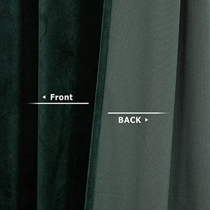Benedeco Emerald Green Velvet Blackout Curtains 52x108, 2 Panels | Elegant Room Darkening Thermal Insulated Noise Reducing Velvet Window Drapes with Back Tab and Rod Pocket for Living Room - color: Emerald Green, size: 52"W x 108"L (Pack of 2)
