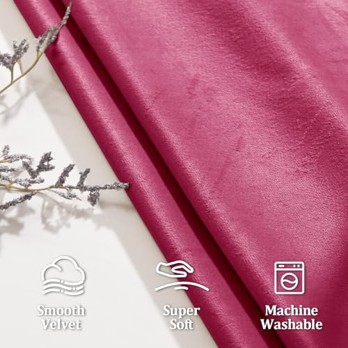 JIUZHEN Berry Velvet Blackout Curtains 84 Inch for Living Room/Bedroom - color: Berry, size: 42"W x 84"L (Pack of 2)