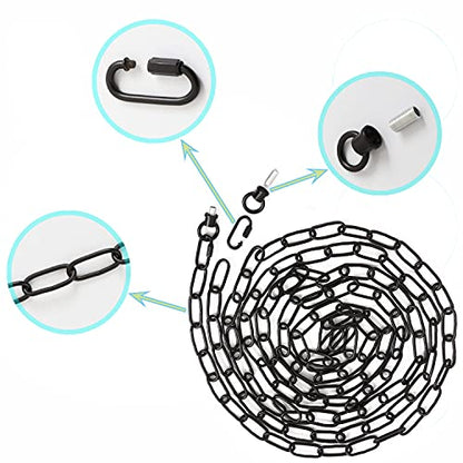 2 Pack 15ft Heavy Duty Chain for Light Fixture, Pendant Light Extra Chain Permits Installation of Chain-Hung Fixtures on High Ceilings with Max Fixture Weight of 65 Pounds, Black, L0016 - color: Black 15 Ft Chain (2 Pack)