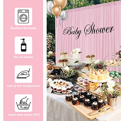 Pink Backdrop Curtain for Parties Rod Pocket Pink Curtains Photography Backdrop Drapes Privacy Fabric Decoration for Birthday Party Wedding Baby Shower Home Decor, 5ft x 10ft, 2 Panels | Photography Backdrop/ Drapes, Privacy Fabric, Decoration for Birthda