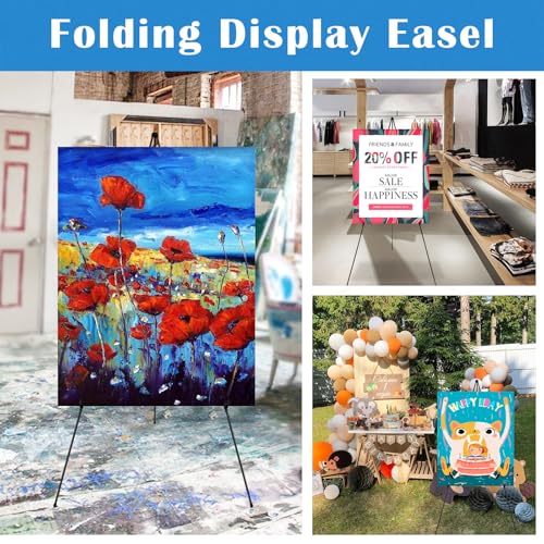 Falling in Art 6 Pack 63" Display Easel Stand, Holds 5 lbs - style: Black 6-Pack