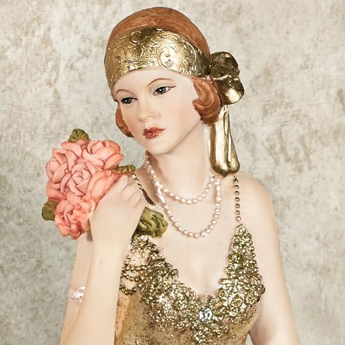 Touch of Class Poised with Style Shelf Sitter - Resin - Glitter - Gold, Blush - Daydreaming Woman - Sitting Lady for Bedroom, Living Room, Desk, Book Shelf, Mantel, Den, Office - color: Gold
