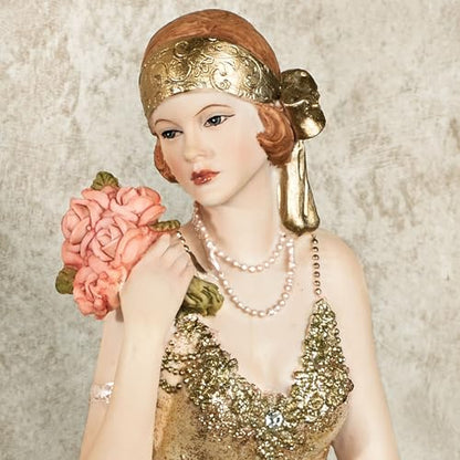 Touch of Class Poised with Style Shelf Sitter - Resin - Glitter - Gold, Blush - Daydreaming Woman - Sitting Lady for Bedroom, Living Room, Desk, Book Shelf, Mantel, Den, Office - color: Gold