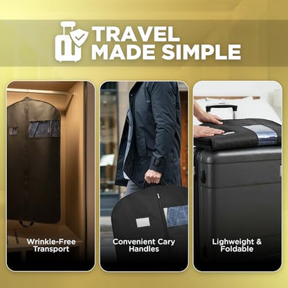 Garment Bag for Hanging Clothes - Travel Suit Bag Closet Covers for Men and Women - Long Dress, Mens Jackets, Coats, Shirts, Dance Clothing Protector, Zipper Hanger Wardrobe Dust Cover (42 Inch) - size: 42-Inch