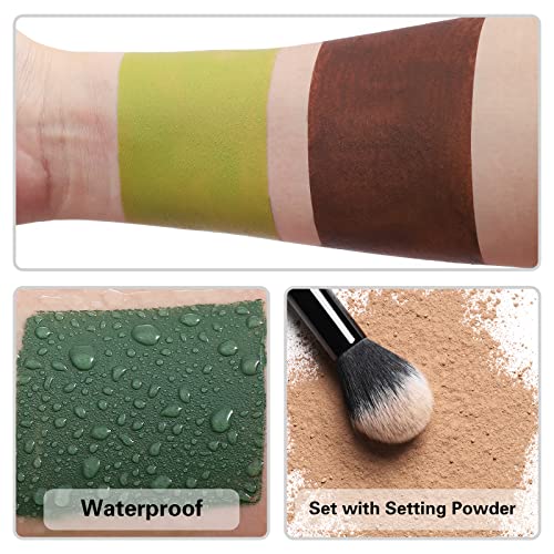 BOBISUKA Ogre Green Face Body Paint Stick, Light Green Eye Black Painting Sticks for Sports, Facepaints Makeup for Halloween Goblin Zombie Witch Camo Hulk Cosplay Special Effects Costume SFX - color: Ogre Green