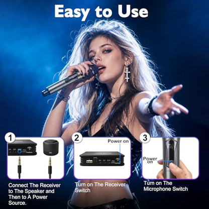 Wireless Microphone Karaoke System for TV and AUX Speaker | Supports Coaxial Optical 3.5mm AUX and Inputs, AUX or RCA Output to Speakers