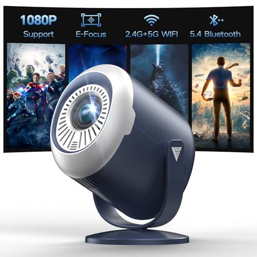 Mini Projector for iPhone, Antmap Portable Movie Projector with WiFi and Bluetooth, 1080P Support, 240° Rotatable Video Projector for Bedroom Home Theater Compatible with TV Stick/iOS/Android/PC//HDMI - color: Blue