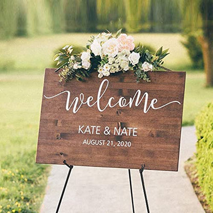 Easel Stand for Wedding Sign & Poster Display 63'' Portable Art Easel for Floor Adjustable Metal Easel Black - style: Black