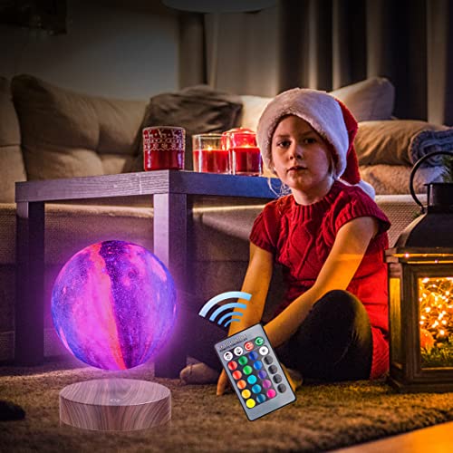 Floating Moon Lamp -3D Galaxy Levitation Moon Light,Magnetic LED Night Lights for Girls Boys Kids Women Birthday Graduation Gifts - color: 16 colors galaxy