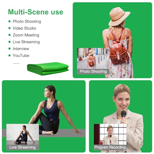 12 X 10 FT Large Green Screen Backdrop for Chromakey Photography Background - color: Green