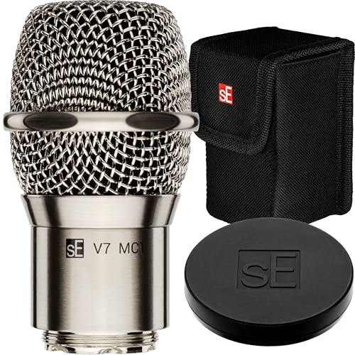 SE ELECTRONICS V7 MC1 Wireless Microphone Capsule - Compatible with Shure Wireless Transmitters - Professional Dynamic Microphone for Singing, Speech & Music Studio Recording (Nickel MP03 Pouch) - color: Shure - Nickel (MP03 Pouch), style: MC1 = Shure Wir