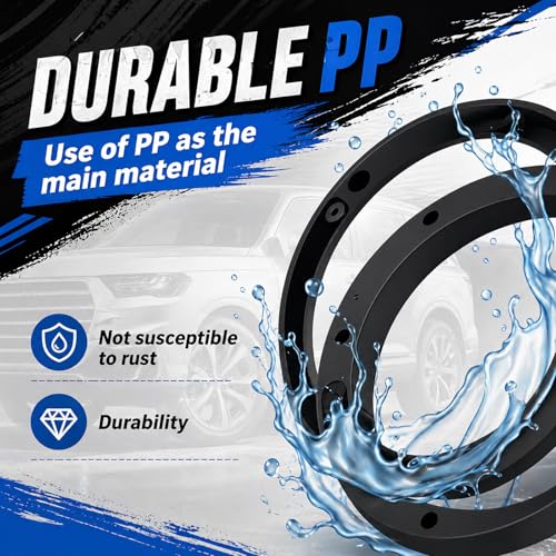 4PCS Car 6.5 Speaker Spacer Ring Set,No-Drill Door Speakers Adapter for Auto Speakers Upgrades,Professional Cars 6.5 Speaker Rings with 16PCS Screws for Most Vehicles