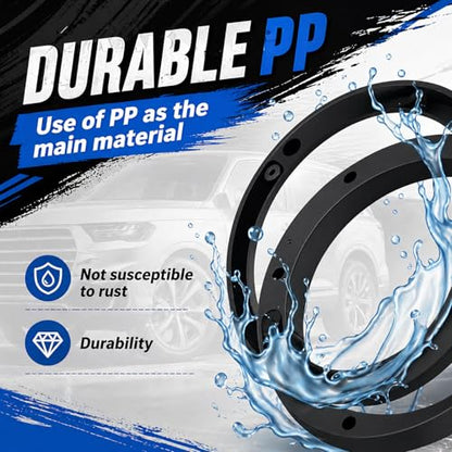 4PCS Car 6.5 Speaker Spacer Ring Set,No-Drill Door Speakers Adapter for Auto Speakers Upgrades,Professional Cars 6.5 Speaker Rings with 16PCS Screws for Most Vehicles