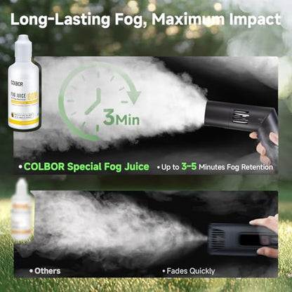 COLBOR Fog Machine Liquid Set, 2.03 fl oz (60ml)*2 Fog Juice High Density Odorless Vegetable Glycerin Based Smoke Machine Fluid for Mini Portable Fog Machine COLBOR CF5/CF3 - size: Fog Juice 120ml