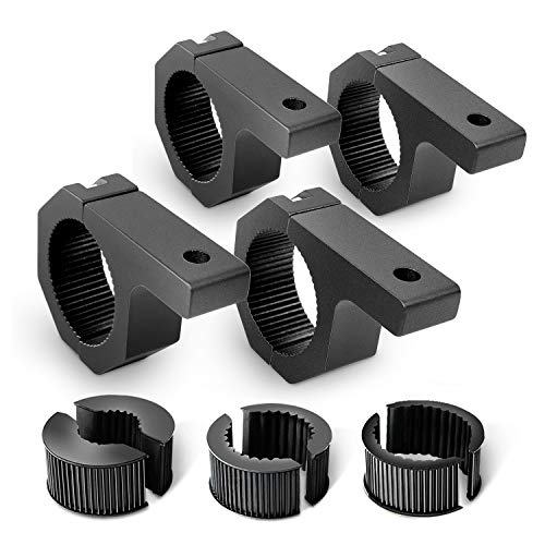 Nilight - 90020D 4PCS Mounting Bracket Kit LED Off-Road Light Horizontal Bar Tube Clamp Roof Roll Cage Holder,2 Years Warranty, Black | Fits 1", 1.5", 1.75", 2" Horizontal Bars Roll Cage Bull Bar Roof Rack Mount Holder for Truck ATV UTV SUV Boat - size: F