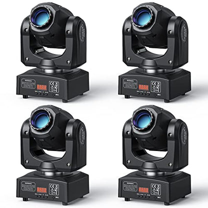 Moving Head DJ Lights, U`King 50W LED Moving Head Light with 7 Gobos 7 Colors and Open White Beam Spotlight by DMX and Sound Activated for Wedding DJ Disco Parties Live Show Church Bar (Set of 4)