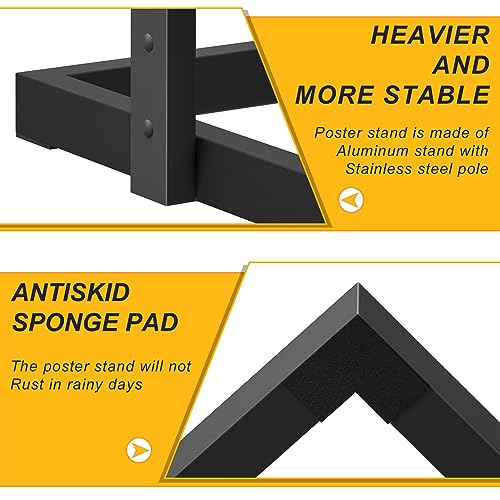 Sign Holder Floor Stand, Heavy Duty Pedestal Poster Banner Stand for Display, Metal Floor Standing Display - Double Sided Poster Stand 22" x 28" for Business, Office, Trade Show, Mall Advertising
