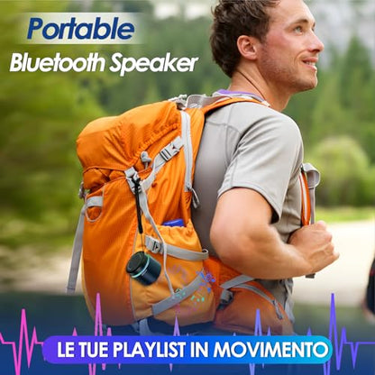 Small Bluetooth Speaker with Lights, Mini Speakers with BT5.4, Stereo Sound | 12H Battery Life, Metal Cover,TWS Pairing, Wireless Speaker with RGB Lights for Home/Travel/Outdoor/Car/Beach by Music Lovers - color: Blue
