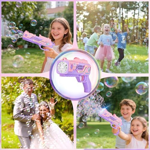 Unicorn-Bubble Gun：Unicorn Toys for Girls Age 4-6, Outdoor Toys for Kids Ages 4-8, 3+ Year Old Girl Gifts, Easter, Summer, Wedding, Party Favors, Halloween, Birthday Gifts