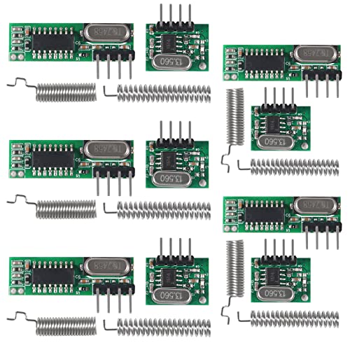 5pcs 433mhz Wireless RF Transmitter and Receiver with Antenna Ask Remote Control Module DIY Kit for Arduino