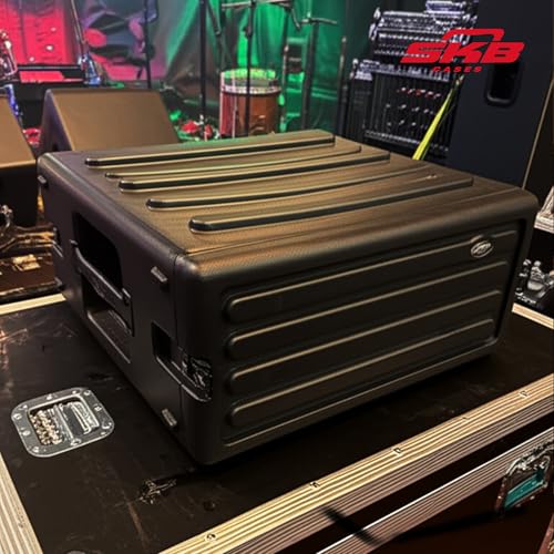 SKB 4U Roto Rack Case - Durable Polyethylene Gear Protector, Stackable, Waterproof with Twist Latches & Rubber Feet for Musicians, DJs, and A/V Equipment - Secure Transport & Storage Solution | Waterproof with Twist Latches and Rubber Feet for Musicians,