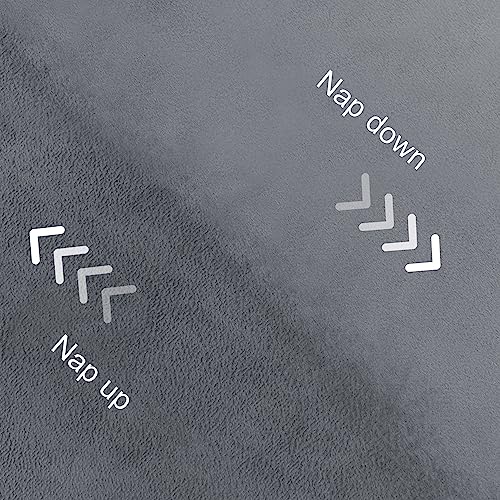 DWCN Grey Velvet Curtains 63 inches Long - Super Soft Tieable Grommet Blackout Thermal Insulated Curtain Panels, Window Drapes for Guest Room/Baby Nursery/Closet,W52 x L63, 2 Panels - color: Grey, size: 52"W x 63"L (Pack of 2)