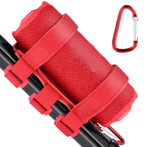 co2CREA Portable Speaker Mount for Most Bluetooth Wireless Speakers, Red | Outdoor Speaker Adjustable Strap Attachment Accessory Holder Bar Rail for Golf Cart Railing Bike Boat - color: Red Mount