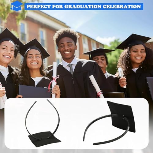 Graduation Cap Headband, Black Square Firm Anti-fall Hair Band for Graduation Hat, Graduation Gifts Hat Accessories for Graduates, Students, Women (Grad Cap Not Included) - color: Style 1