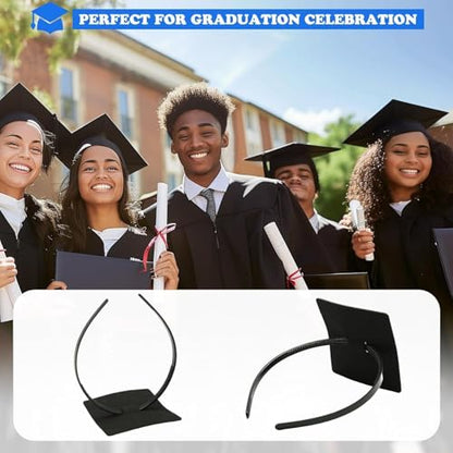 Graduation Cap Headband, Black Square Firm Anti-fall Hair Band for Graduation Hat, Graduation Gifts Hat Accessories for Graduates, Students, Women (Grad Cap Not Included) - color: Style 1