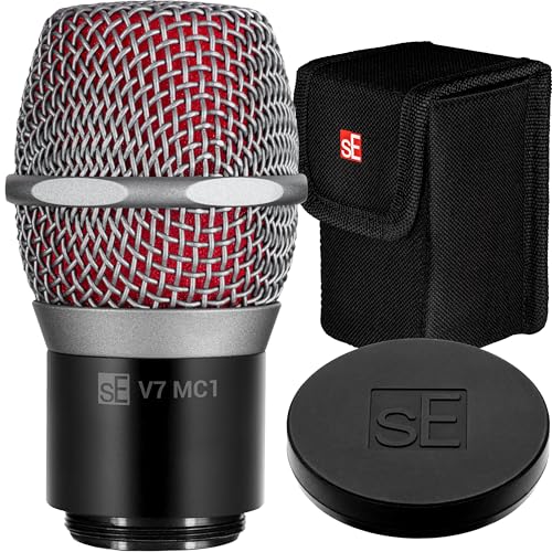 SE ELECTRONICS V7 MC1 Wireless Microphone Capsule - Compatible with Shure Wireless Transmitters - Professional Dynamic Microphone for Singing, Speech & Music Studio Recording (Grey w MP03 Pouch) - color: Shure - Grey (MP03 Pouch), style: MC1 = Shure Wirel