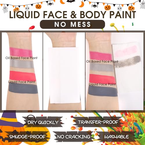 BOBISUKA Pink Face Body Paint Liquid Texture Washable Non Toxic Facepaint Fast Drying Foundation Makeup for Halloween Clown Cosplay SFX Costume Party Large Capacity(130ml) - color: Pink