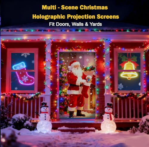 40" x 60" Holographic Rear Projection Screen, Portable Anti Crease Double Sided Window Projector Screen Hollusion Projection Materia for Christmas Videos Hologram Film Night - size: 40"W x 60"H