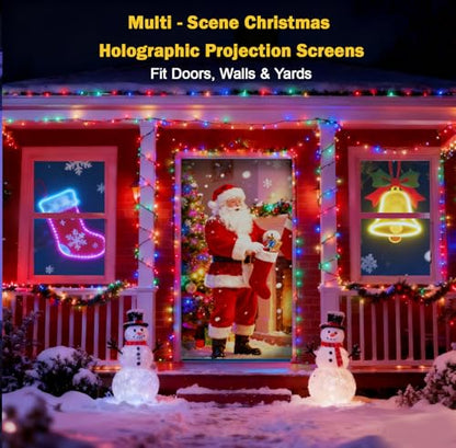 40" x 60" Holographic Rear Projection Screen, Portable Anti Crease Double Sided Window Projector Screen Hollusion Projection Materia for Christmas Videos Hologram Film Night - size: 40"W x 60"H