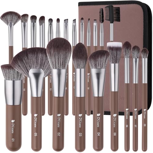 DUcare 22Pcs Makeup Brush Set PRO Makeup Brushes Professional with Bag Premium Synthetic Kabuki Foundation Blending Brush Face Powder Blush Concealers Eye Shadows - color: 22pcs