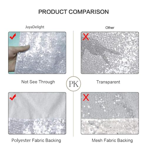 Juya Delight Sequin Backdrop Curtain Non-Transparent Sequin Photography Background Backdrop Curtain for Birthday Party Wedding Festival Ceremony 6FTx8FT Silver - color: Silvery, size: 6ft x 8ft