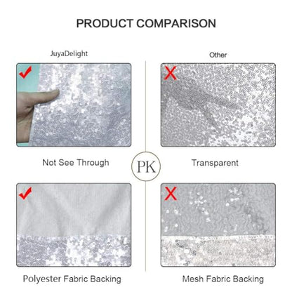 Juya Delight Sequin Backdrop Curtain Non-Transparent Sequin Photography Background Backdrop Curtain for Birthday Party Wedding Festival Ceremony 6FTx8FT Silver - color: Silvery, size: 6ft x 8ft