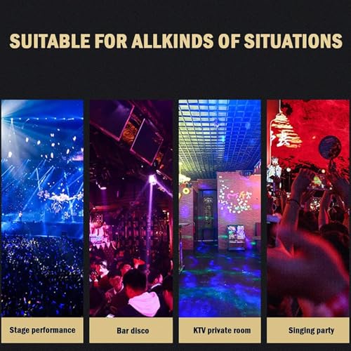 DJ Lights Party Light, Stage Disco Light 4 in 1 RGBW Derby Beam, Led Strobe, Remote & DMX Control Perfect for Wedding Bar Club Disco Party Festival Stage & DJ Lighting, Black