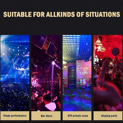 DJ Lights Party Light, Stage Disco Light 4 in 1 RGBW Derby Beam, Led Strobe, Remote & DMX Control Perfect for Wedding Bar Club Disco Party Festival Stage & DJ Lighting, Black