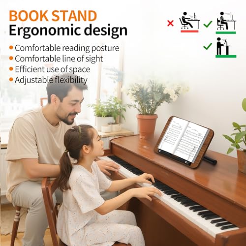 2-in-1 Dual-Use Music Stand & Tabletop Stand, 16.5"–51" Height Adjustable - color: Walnut Effect, size: Non-wheeled