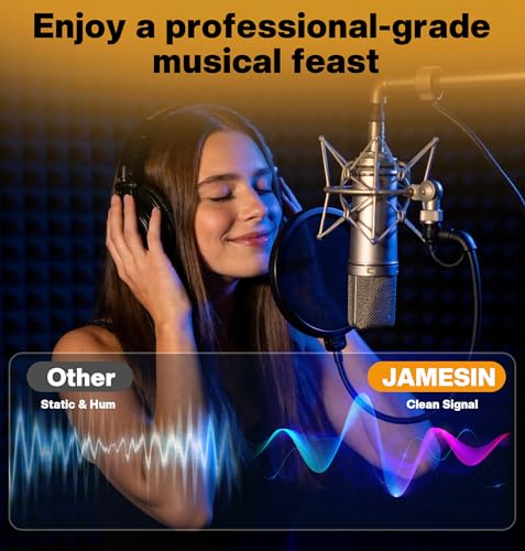 Jamesin 4 Channel 1/4" TRS to XLR Female Shielded Audio Cable | 6FT 6.35mm Jack Stereo Audio Balanced Line to XLR Female Cables with Number Label for Balanced Speaker, Microphone