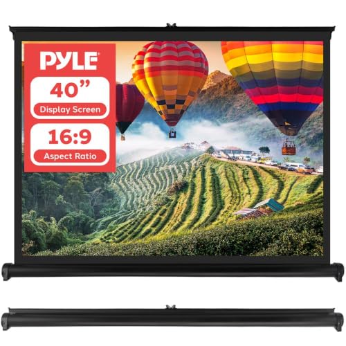 Pyle Portable Projector Screen - Mobile Projection Screen Stand, Lightweight Carry & Durable Easy Pull Out System for Schools Meeting Conference Indoor Outdoor Use, 40 Inch (PRJTP46), White - size: 40 Inches - Old