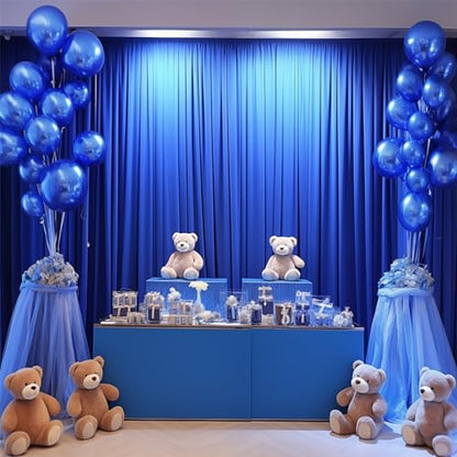 Royal Blue Backdrop Curtain 2 Panels-Wrinkle-Free Royal Blue Curtains Polyester Photography Drapes for Baby Shower Birthday Party Photo Background Backdrop Stand- 8 X10FT - color: Royal Blue, size: W4' x H10'(2 panels)