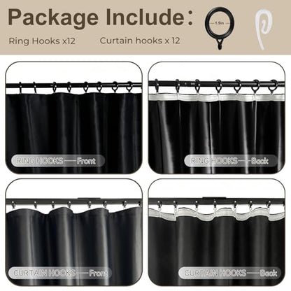 Room Divider Blackout Curtain Track Curtains Wall Dividers Panels Screen for Living Rooms Bedroom Office Privacy Partition Separation, W52 × L84 Inch,1 Panel, Black - color: Black, size: 52"W x 84"L (Pack of 1)