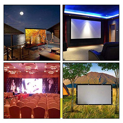 200 Inch 16:9 Foldable Big Size Portable Projector Screen Outdoor | Thick Canvas, Diagonal 200 Inches,HD Large Movie Projection Screen for Home Theater/Office Presentation/Outside Camping Party - size: 200 Inch