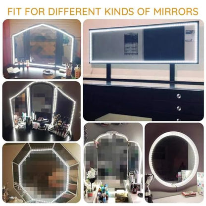 tento Makeup Mirror Lights Lumiere Pour miror 13ft/4M Bendable NO Need to Cut Vanity Lighting Cloakroom Adjustable Flexible Strip Light Table Set with Dimmer and Power Supply Mirror Not Included