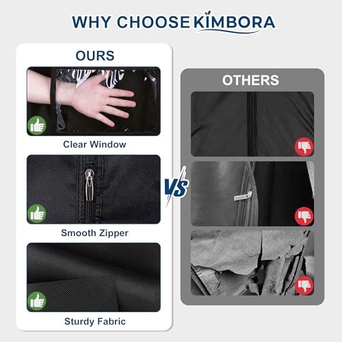 KIMBORA 43" Suit Bags for Closet Storage and Travel, Gusseted Hanging Garment Bags for Men Suit Cover With Handles for Clothes, Coats, Jackets, Shirts（3 Packs） - size: 43"