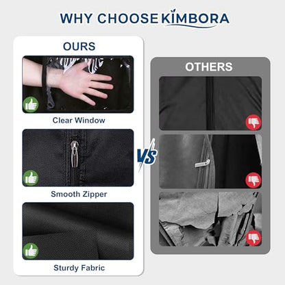 KIMBORA 43" Suit Bags for Closet Storage and Travel, Gusseted Hanging Garment Bags for Men Suit Cover With Handles for Clothes, Coats, Jackets, Shirts（3 Packs） - size: 43"